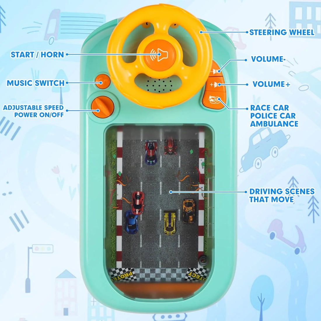 Interactive Kids Driving Steering Wheel Toy
