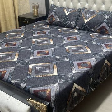3 Pcs Cotton Bedsheet-Decent k (Premium)