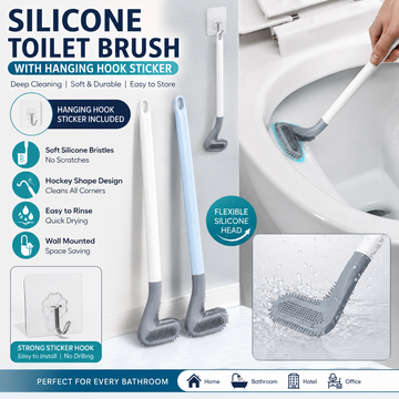 Buy 1 Get 1 Free Silicone Toilet Brushl Flexible Toilet Cleaning Brush